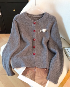 Red chanelstyle sweater France style spring coat