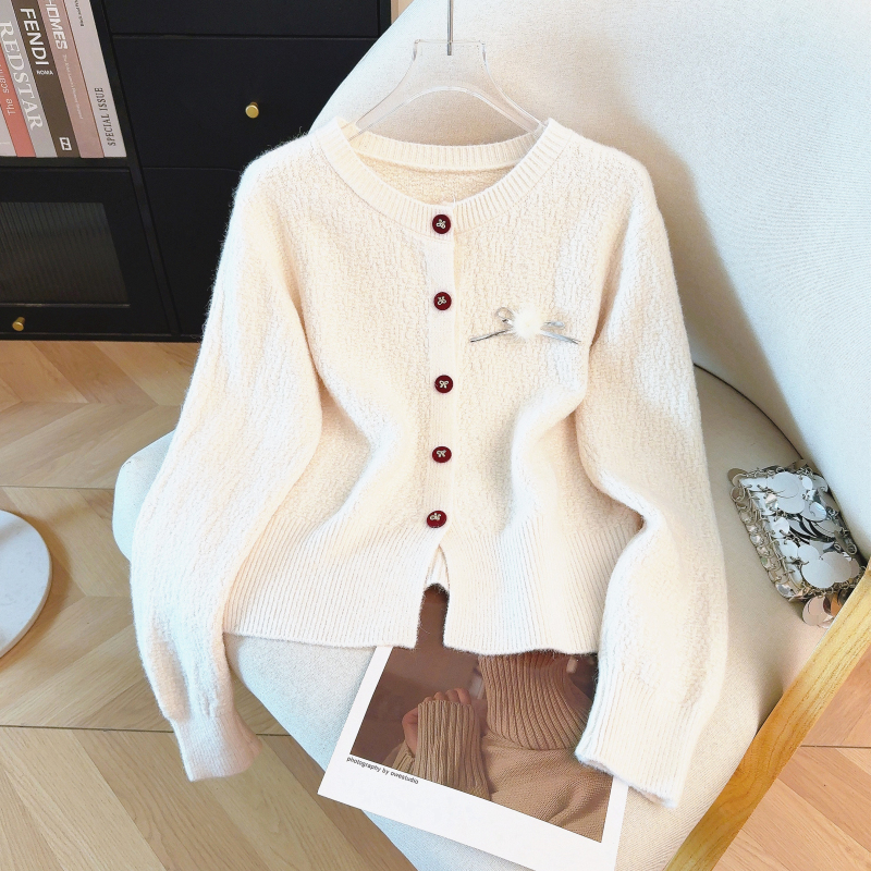 Red chanelstyle sweater France style spring coat