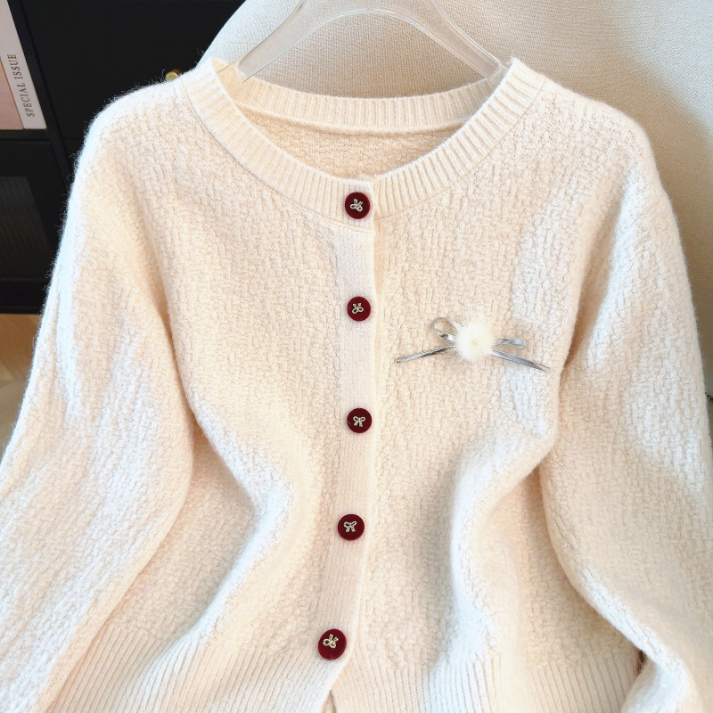 Red chanelstyle sweater France style spring coat