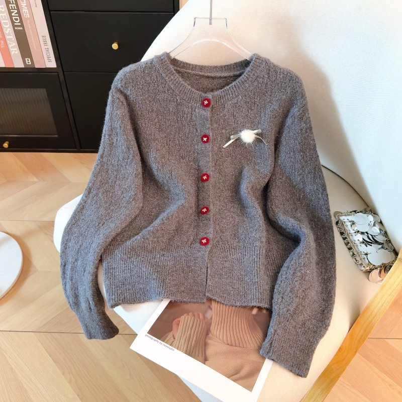 Red chanelstyle sweater France style spring coat