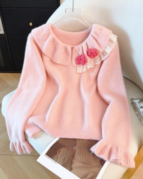 Winter flowers tops tender sweater for women