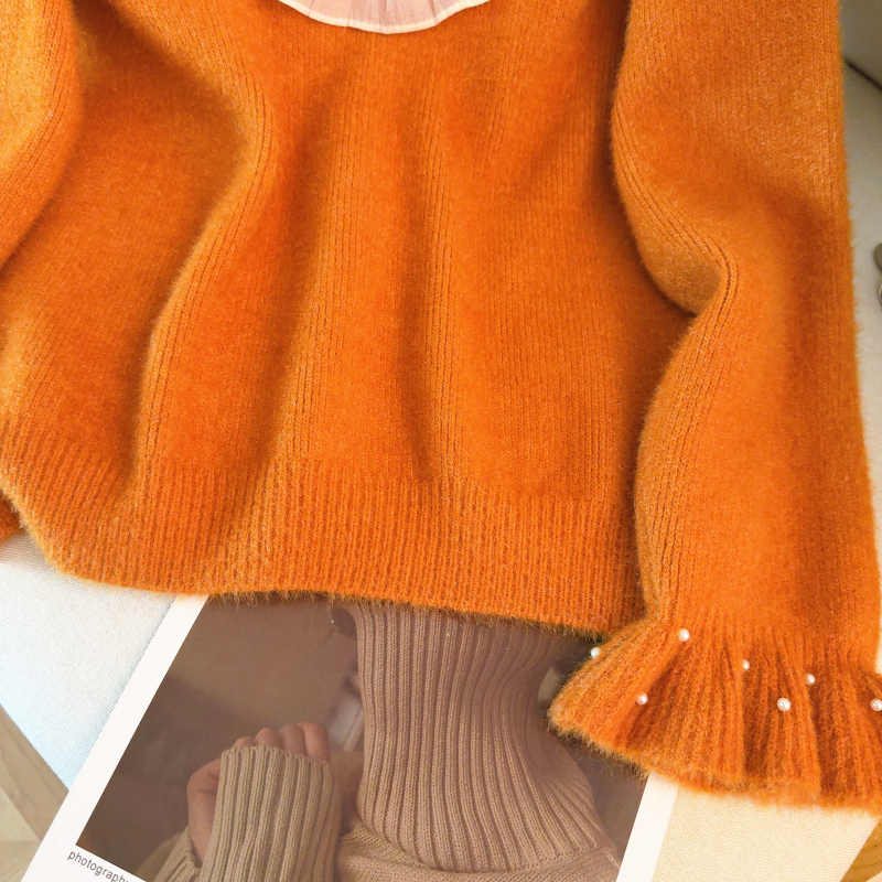 Winter flowers tops tender sweater for women