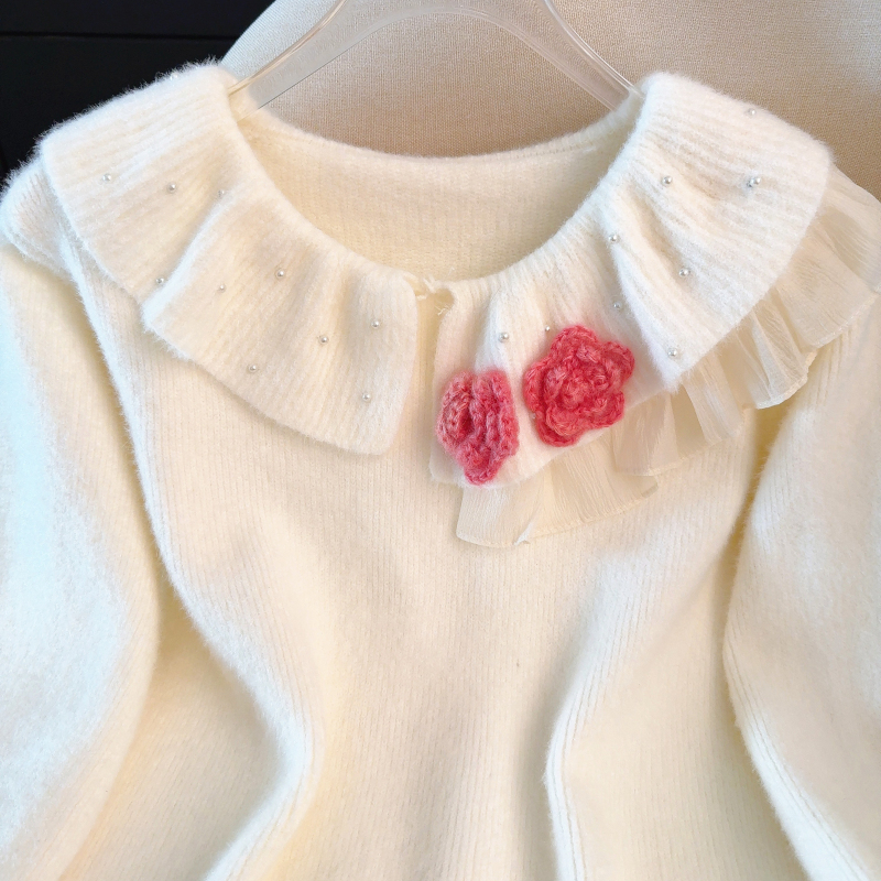 Winter flowers tops tender sweater for women