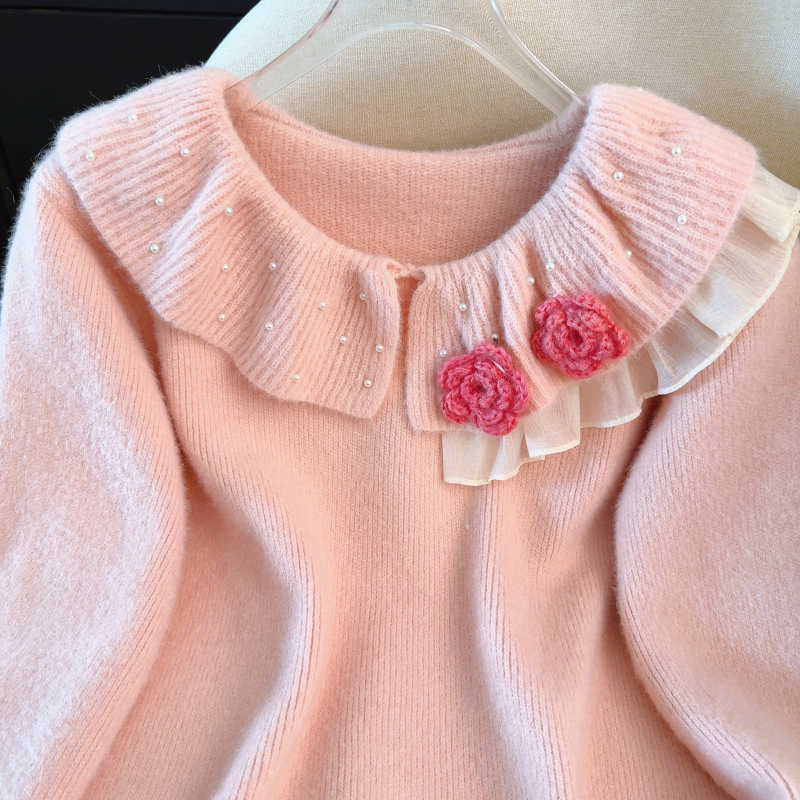 Winter flowers tops tender sweater for women