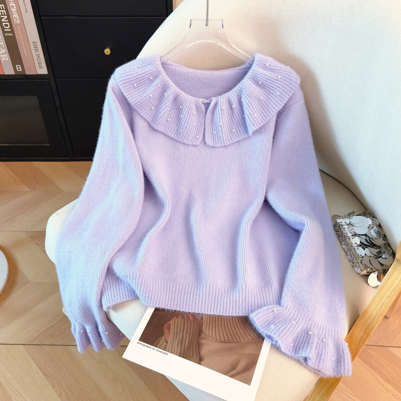 Pullover long sleeve tops knitted sweater for women