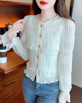 Spring and autumn chiffon shirt small shirt for women