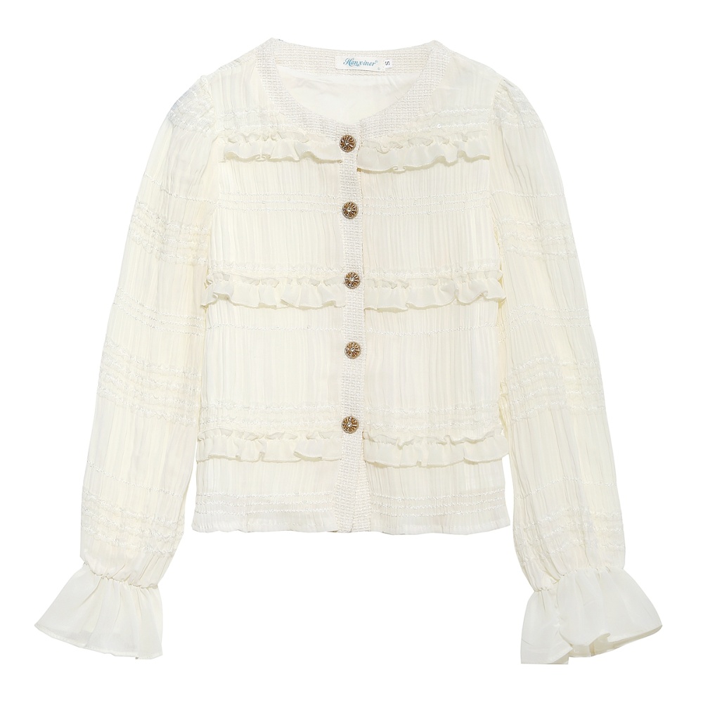 Spring and autumn chiffon shirt small shirt for women