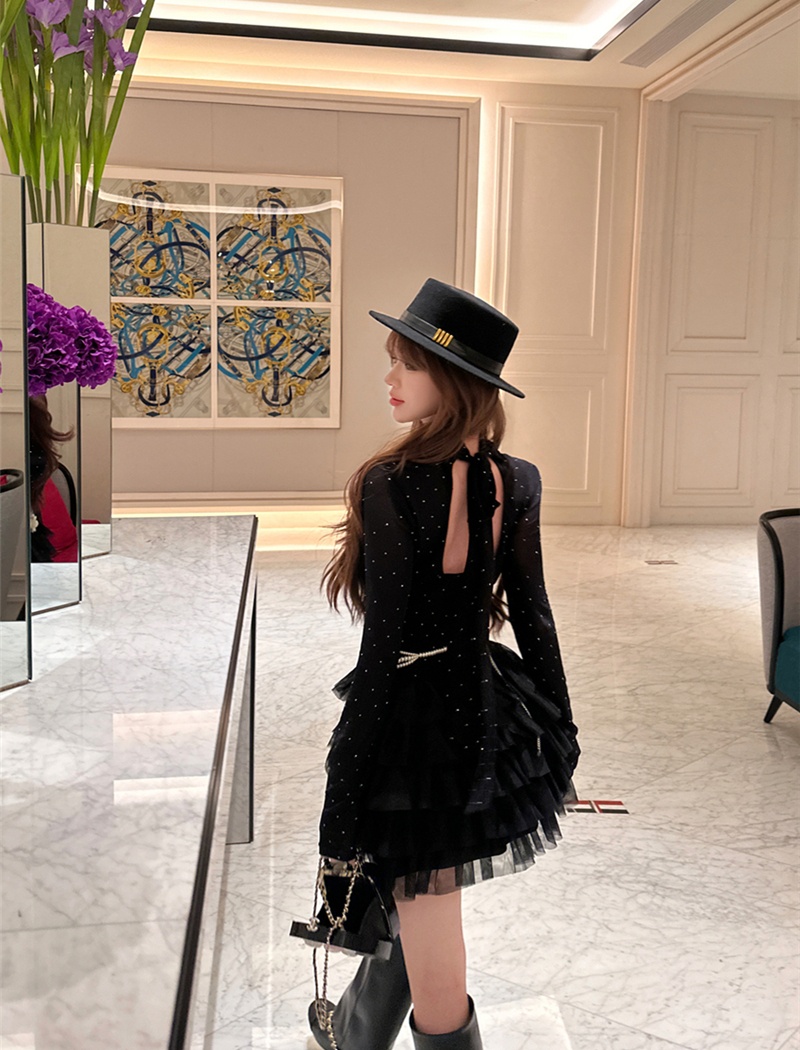 Pinched waist retro belt enticement spring dress for women