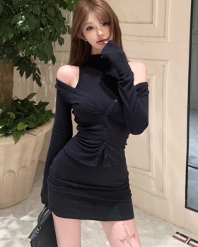 Sexy retro dress spring European style cardigan 2pcs set