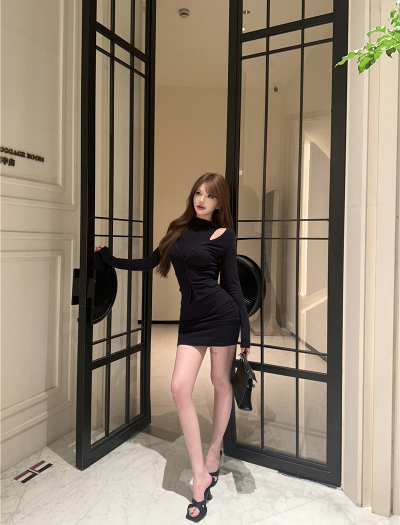 Sexy retro dress spring European style cardigan 2pcs set