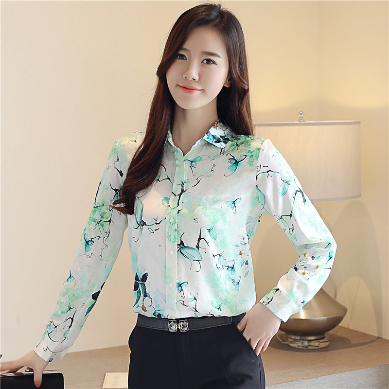 Large yard satin tops silk long sleeve shirt