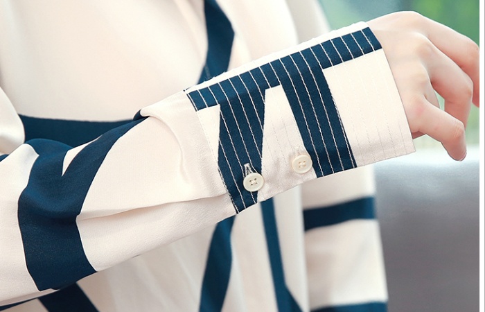 Printing long sleeve tops niche real silk shirt for women