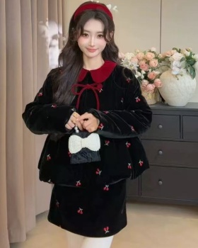 Down Korean style coat show young scarves a set