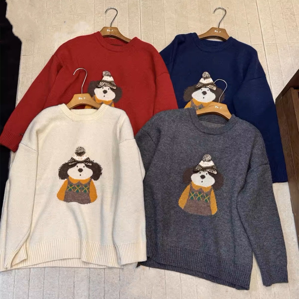 Cartoon thermal art all-match pattern loose lazy sweater