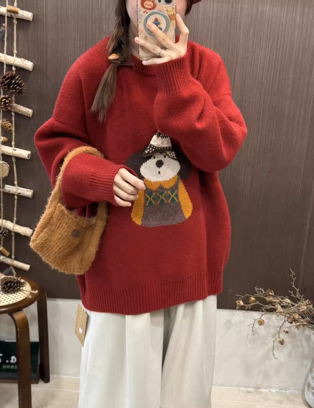 Cartoon thermal art all-match pattern loose lazy sweater