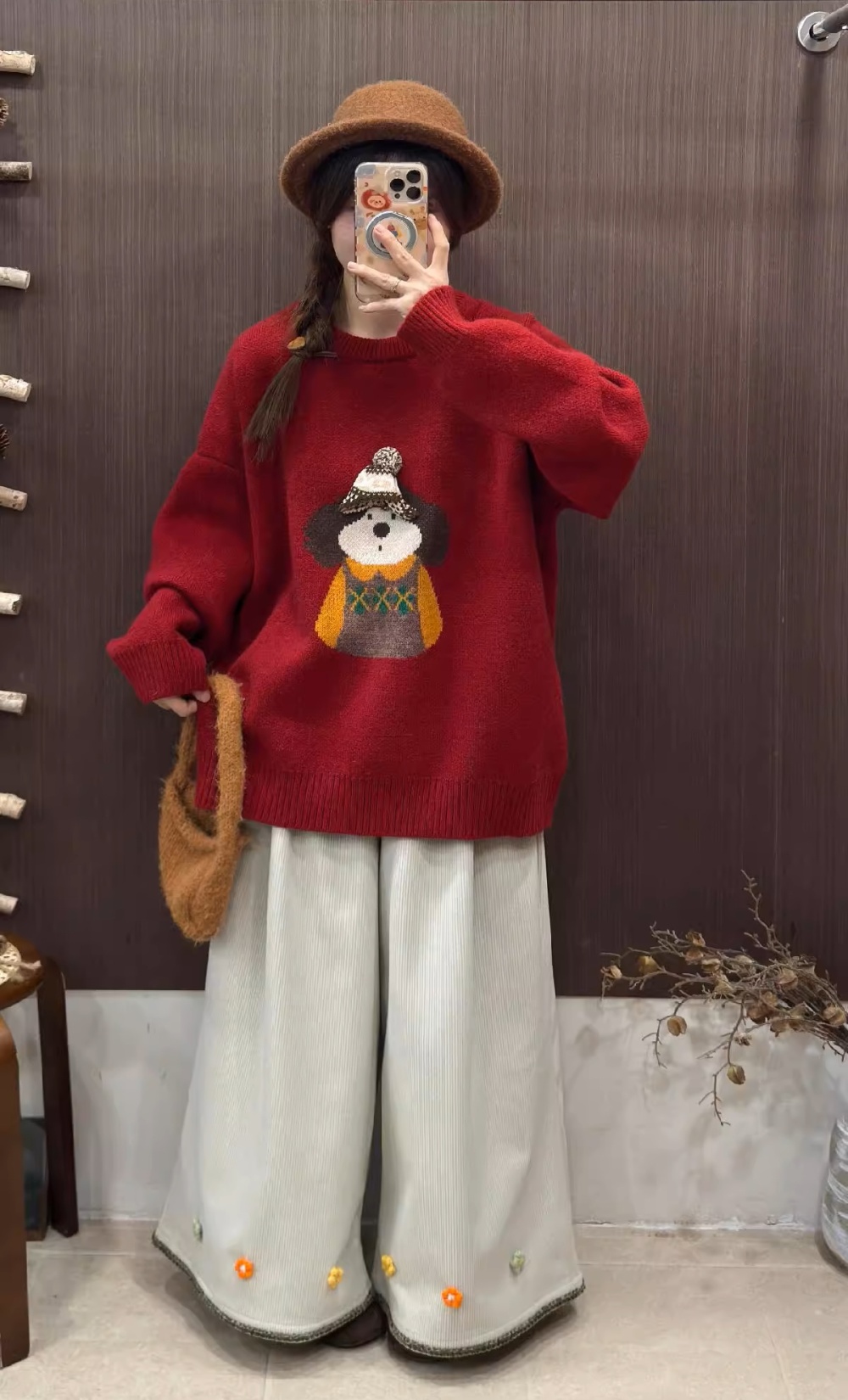 Cartoon thermal art all-match pattern loose lazy sweater