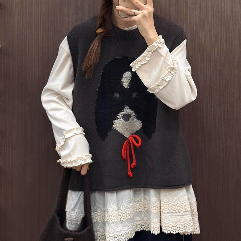 Lovely knitted winter vest large yard lazy waistcoat