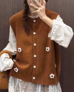 Lazy breasted stereoscopic sweater knitted winter cardigan