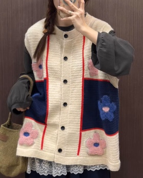 Crochet winter vest knitted niche waistcoat