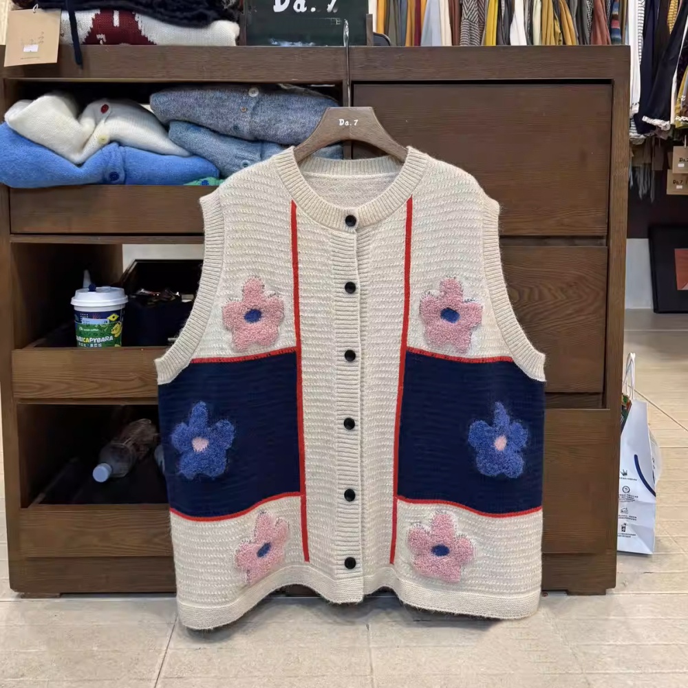 Crochet winter vest knitted niche waistcoat