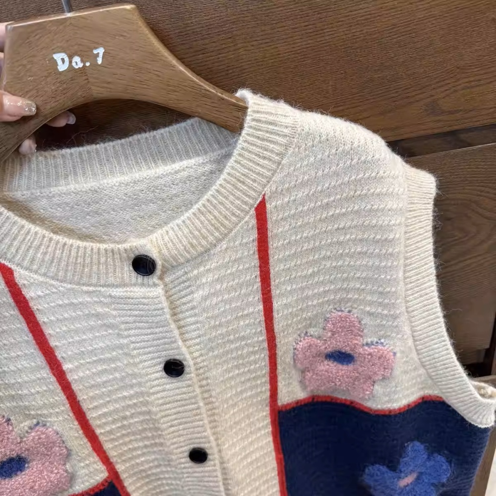 Crochet winter vest knitted niche waistcoat