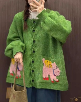 Knitted thick cardigan jacquard all-match sweater