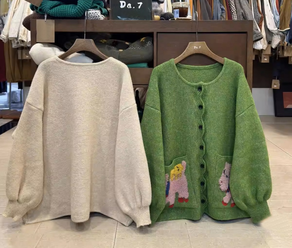 Knitted thick cardigan jacquard all-match sweater