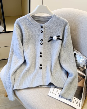 Red coat knitted sweater for women