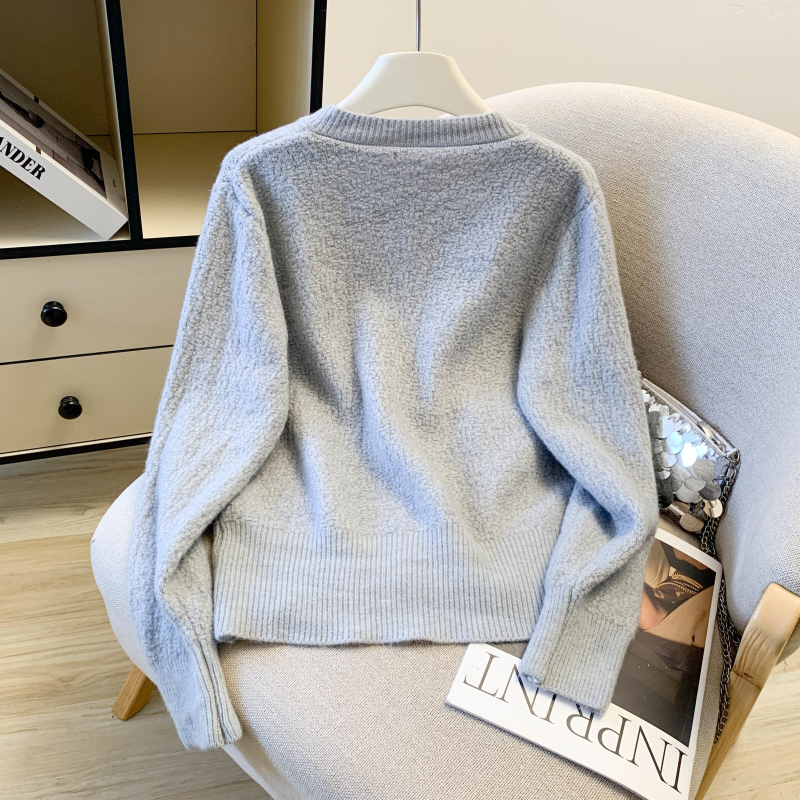 Red coat knitted sweater for women