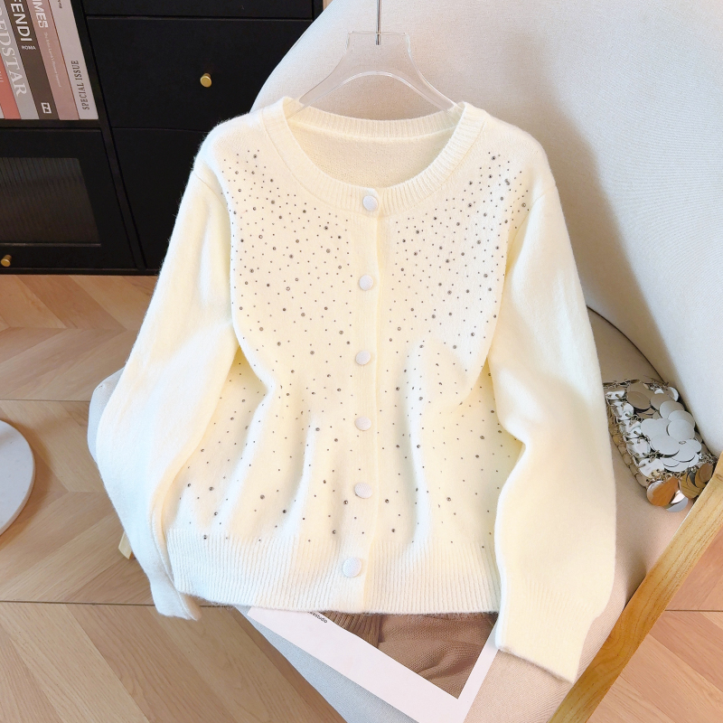 Spring temperament coat fashion rhinestone cardigan for women
