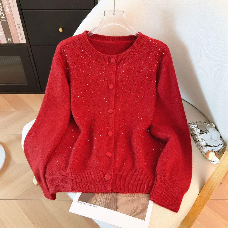 Spring temperament coat fashion rhinestone cardigan for women