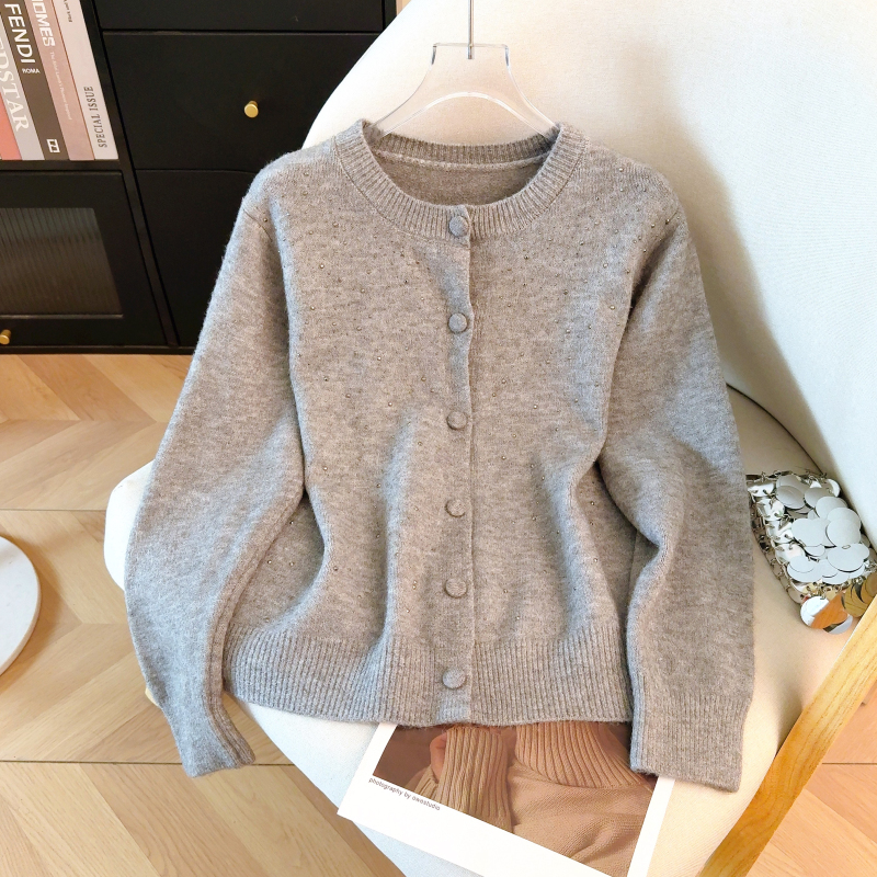 Spring temperament coat fashion rhinestone cardigan for women