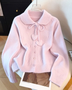 Spring Korean style heart show young cardigan for women