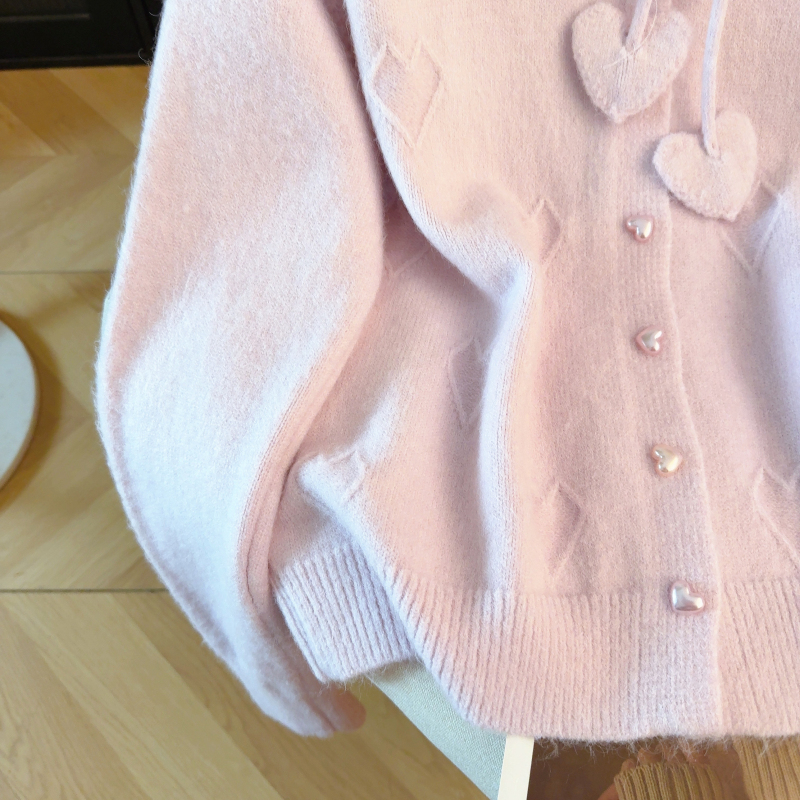 Spring Korean style heart show young cardigan for women