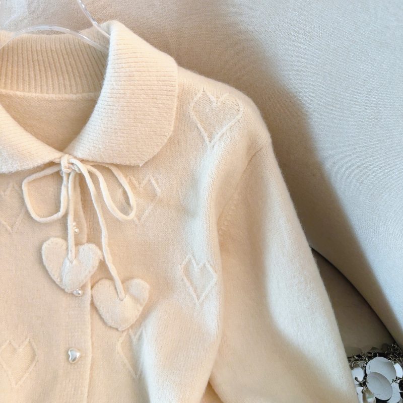 Spring Korean style heart show young cardigan for women