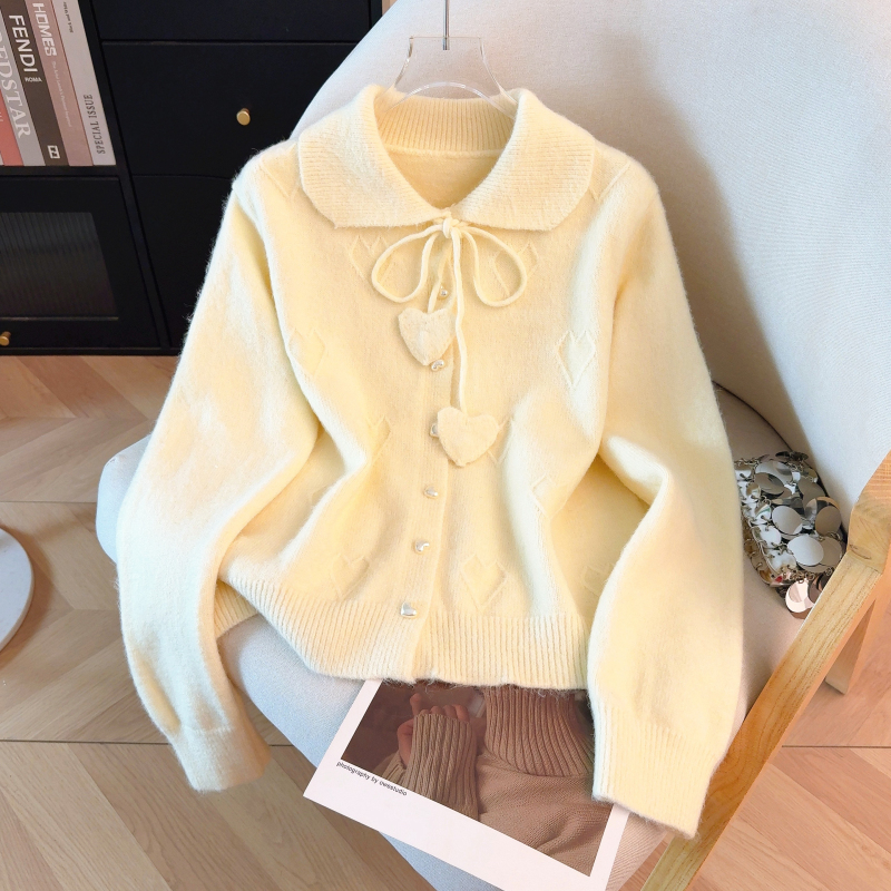 Spring Korean style heart show young cardigan for women