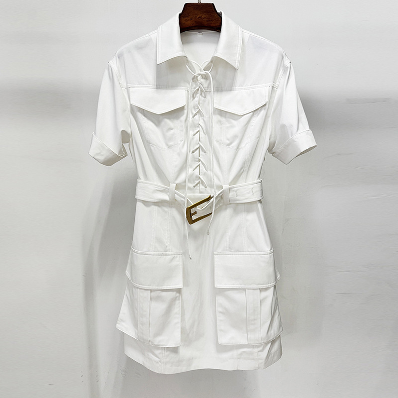 Waistband fashion European style spring Casual dress