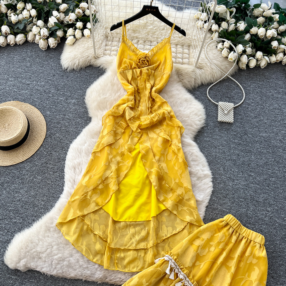 Slim vest Korean style skirt 2pcs set for women