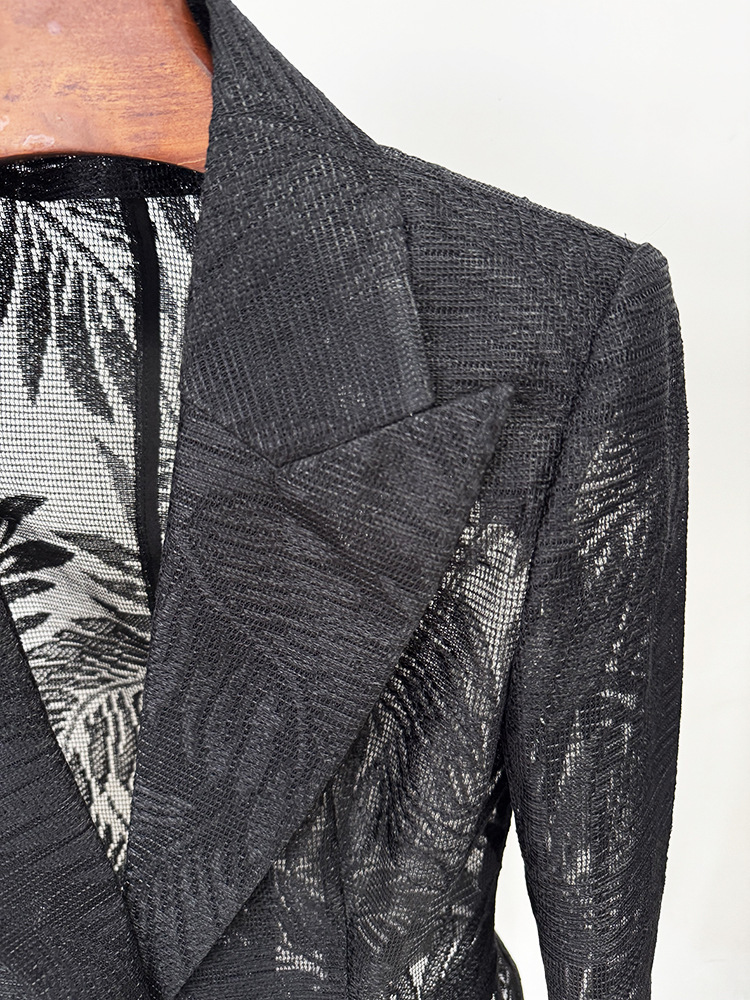 Fashion net hole coat embroidered spring and summer jacket