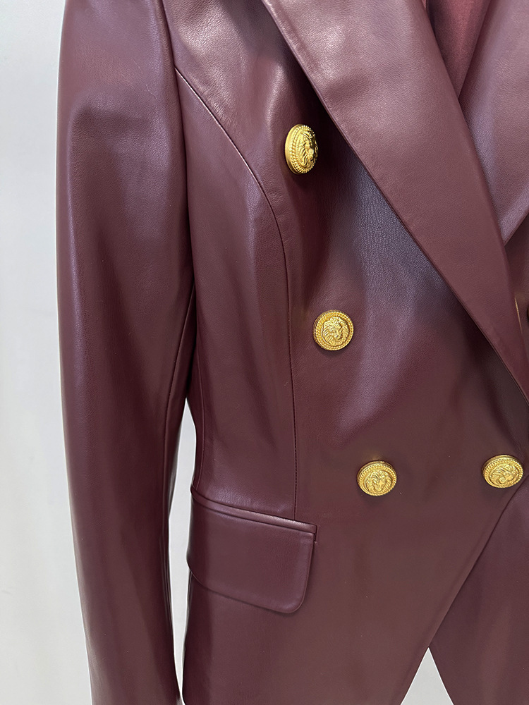 Slim fashion spring business suit European style PU jacket