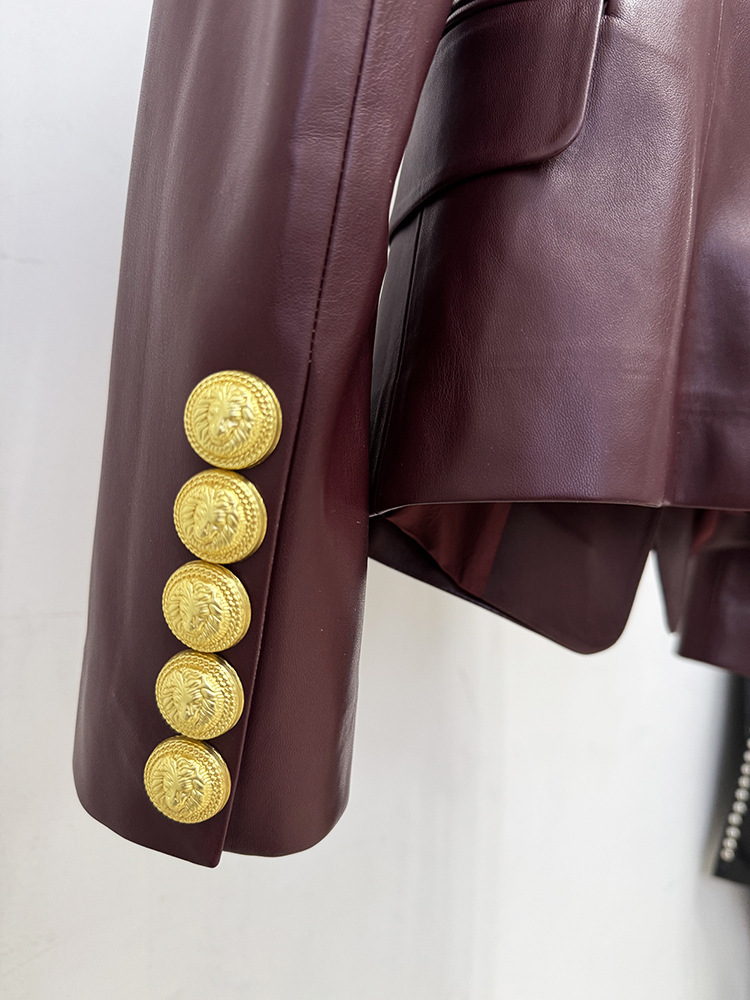 Slim fashion spring business suit European style PU jacket