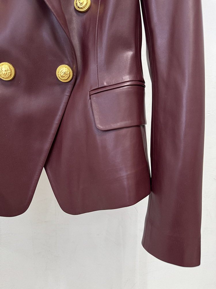 Slim fashion spring business suit European style PU jacket