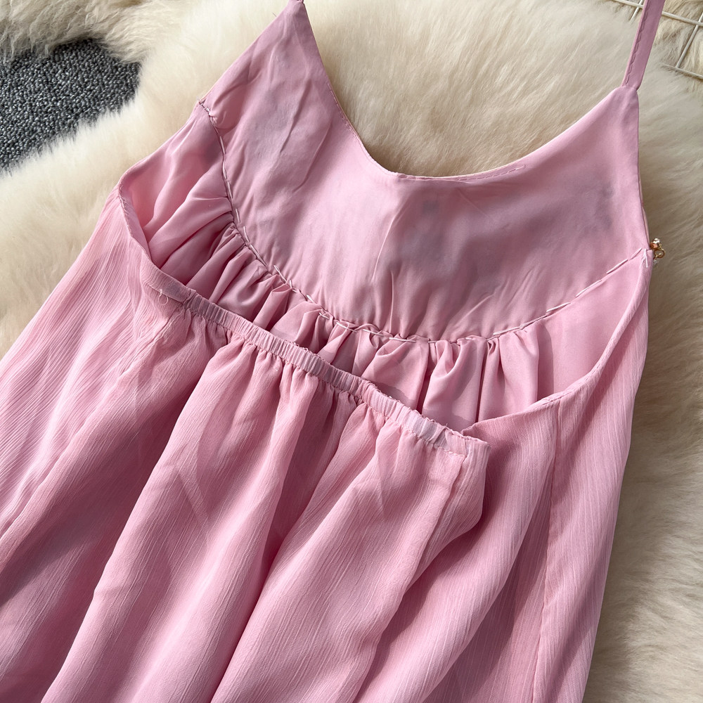 Tender gauze dress halter long dress for women