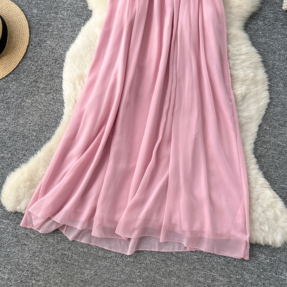 Tender gauze dress halter long dress for women