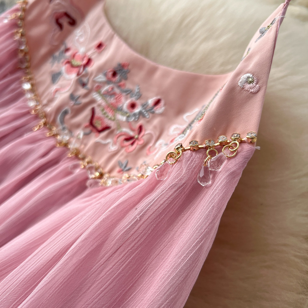 Tender gauze dress halter long dress for women