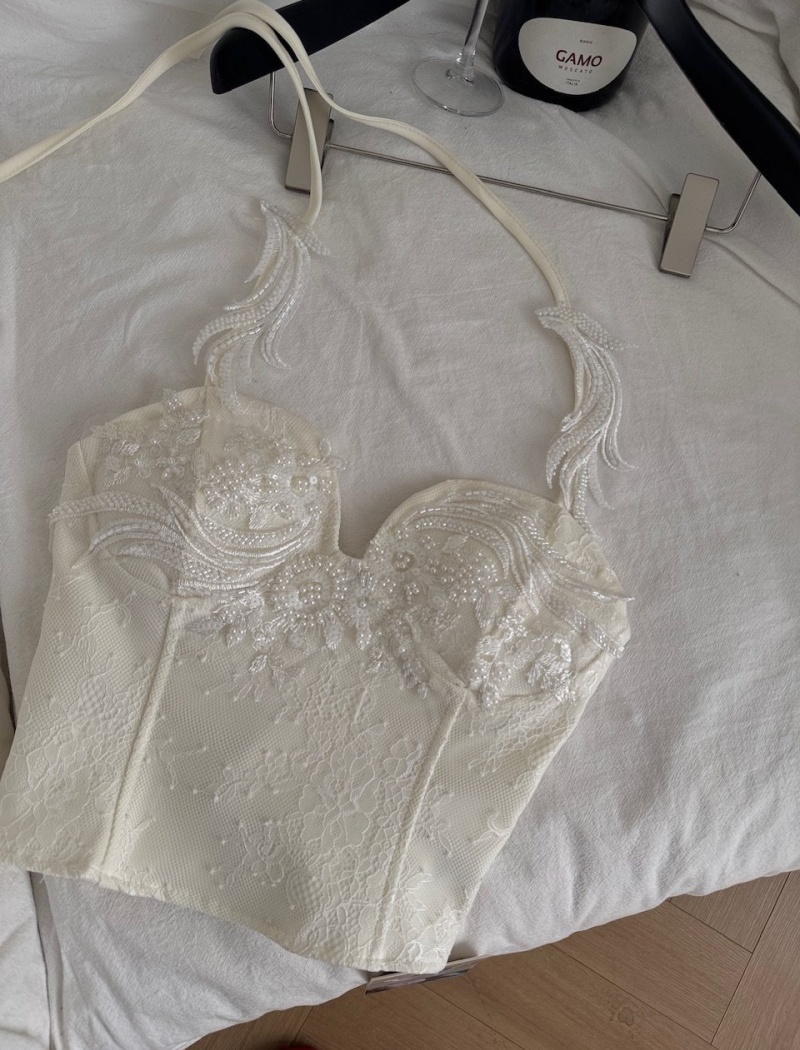 Sequins gauze lace tops beading fashion spicegirl skirt a set