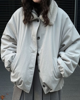 Casual lambs wool thermal coat winter loose jacket