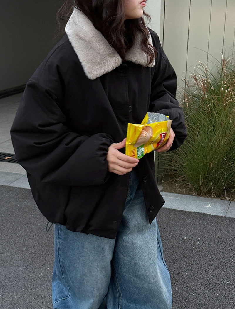 Casual lambs wool thermal coat winter loose jacket