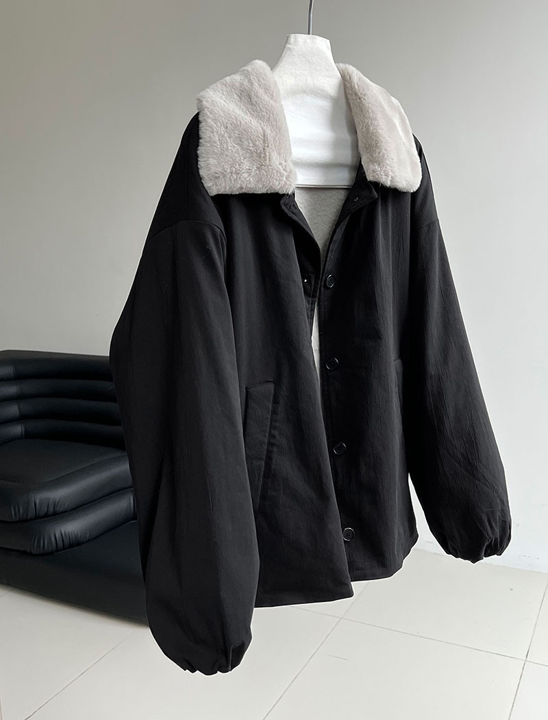 Casual lambs wool thermal coat winter loose jacket