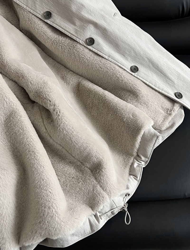 Casual lambs wool thermal coat winter loose jacket